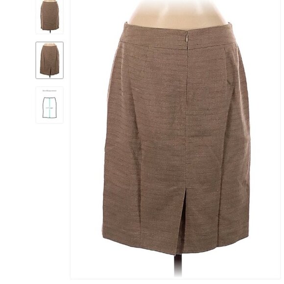 ANN Taylor Factory Tan Pencil Skirt Size 8 - Picture 2 of 3